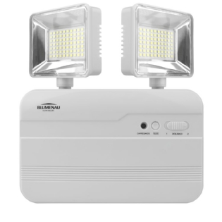 LUMINARIA LED EMERGENCIA BLA 18W LUZ BRANCA 6500K 3000LM 2 FAROIS - BLUMENAU