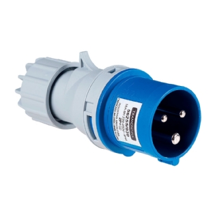 PLUGUE MOVEL INDUSTRIAL 2 POLOS + TERRA 16A 220/240V 6H AZUL - TRAMONTINA