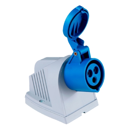 TOMADA DE SOBREPOR INDUSTRIAL 2 POLOS + TERRA 32A 220/250V 6H AZUL - TRAMONTINA