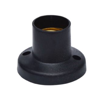 SOQUETE TETO COM BORNE E27 PRETO PLASTICO - CERGE