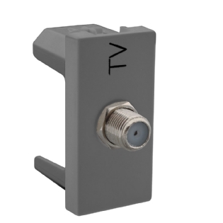 MODULO TOMADA ANTENA TV COM ADAPTADOR COAXIAL CINZA - PIAL PLUS+