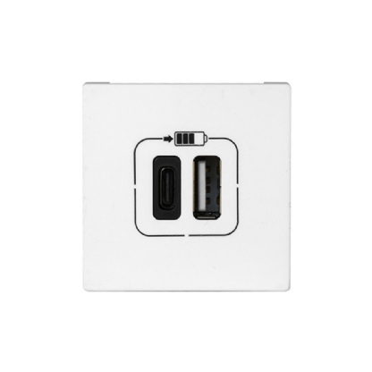 MODULO TOMADA COM 2 USB TIPO A + C 3A BRANCO PIAL PLUS+ - LEGRAND