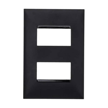 PLACA 4X2 PARA 2 POSTOS SEPARADOS PRETO SEM SUPORTE - PIAL PLUS+