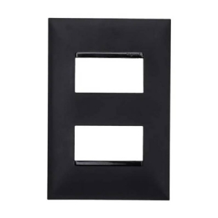 PLACA 4X2 PARA 2 POSTOS SEPARADOS PRETO SEM SUPORTE - PIAL PLUS+
