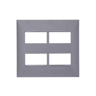 PLACA 4X4 PARA 4 POSTOS SEPARADOS SEM SUPORTE CINZA - PIAL PLUS+