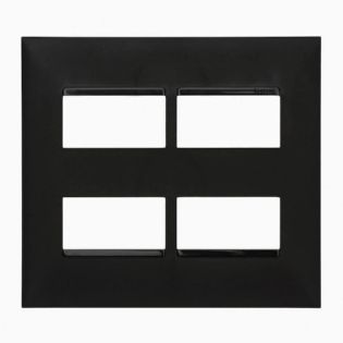 PLACA 4X4 PARA 4 POSTOS SEPARADOS SEM SUPORTE PRETO - PIAL PLUS+