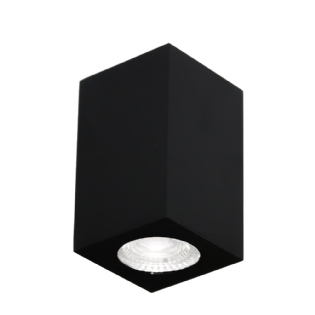 SPOT PARA 1 LAMPADA PAR20 ALUMINIO QUADRADO PRETO MICRO - IDEAL ILUMINACAO