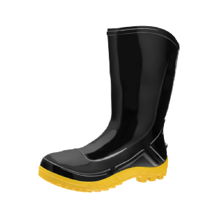 BOTINA PVC SEM FORRO PRETO E AMARELO TAMANHO 39 - MARLUVAS
