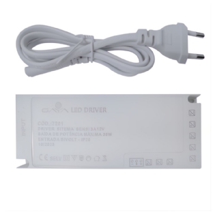 DRIVER SENSI BIVOLT 12V 60W BRANCO - GAYA