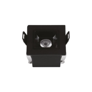 SPOT FOCO EMBUTIR 3W BIVOLT LUZ NEUTRA 4000K 240LM 24 GRAUS PRETO DIRECIONAVEL - GAYA