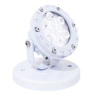 SPOT LED BASE 8W BIVOLT LUZ AMARELA 3000K 1000LM 45 GRAUS PLASTICO BRANCO IP65 - ILUCTRON