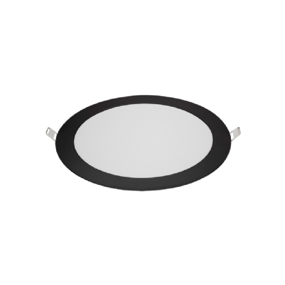 PAINEL LED EMBUTIR REDONDO 18W BIVOLT LUZ AMARELA 3000K PRETO 22,0CM - BLUMENAU