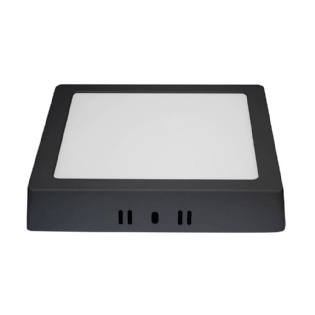 PAINEL LED SOBREPOR 12W BIVOLT LUZ NEUTRA 4100K PRETO QUADRADO 16,3CM - BLUMENAU