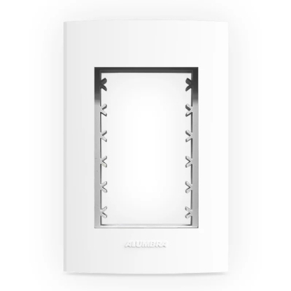 PLACA 4X2 PARA 3 POSTOS JUNTOS COM SUPORTE BRANCO INOVA PRO - ALUMBRA