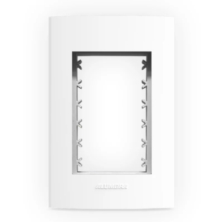 PLACA 4X2 PARA 3 POSTOS JUNTOS COM SUPORTE BRANCO INOVA PRO - ALUMBRA