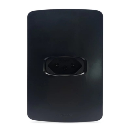 CONJUNTO 4X2 TOMADA 2 POLOS + TERRA 20A PRETO GRACIA MAXX - ALUMBRA