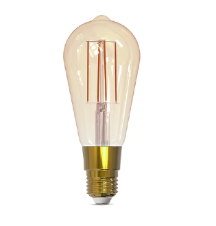 LAMPADA LED FILAMENTO SMART 5W BIVOLT LUZ AMARELA ST64 DIMERIZAVEL 430LM - GAYA