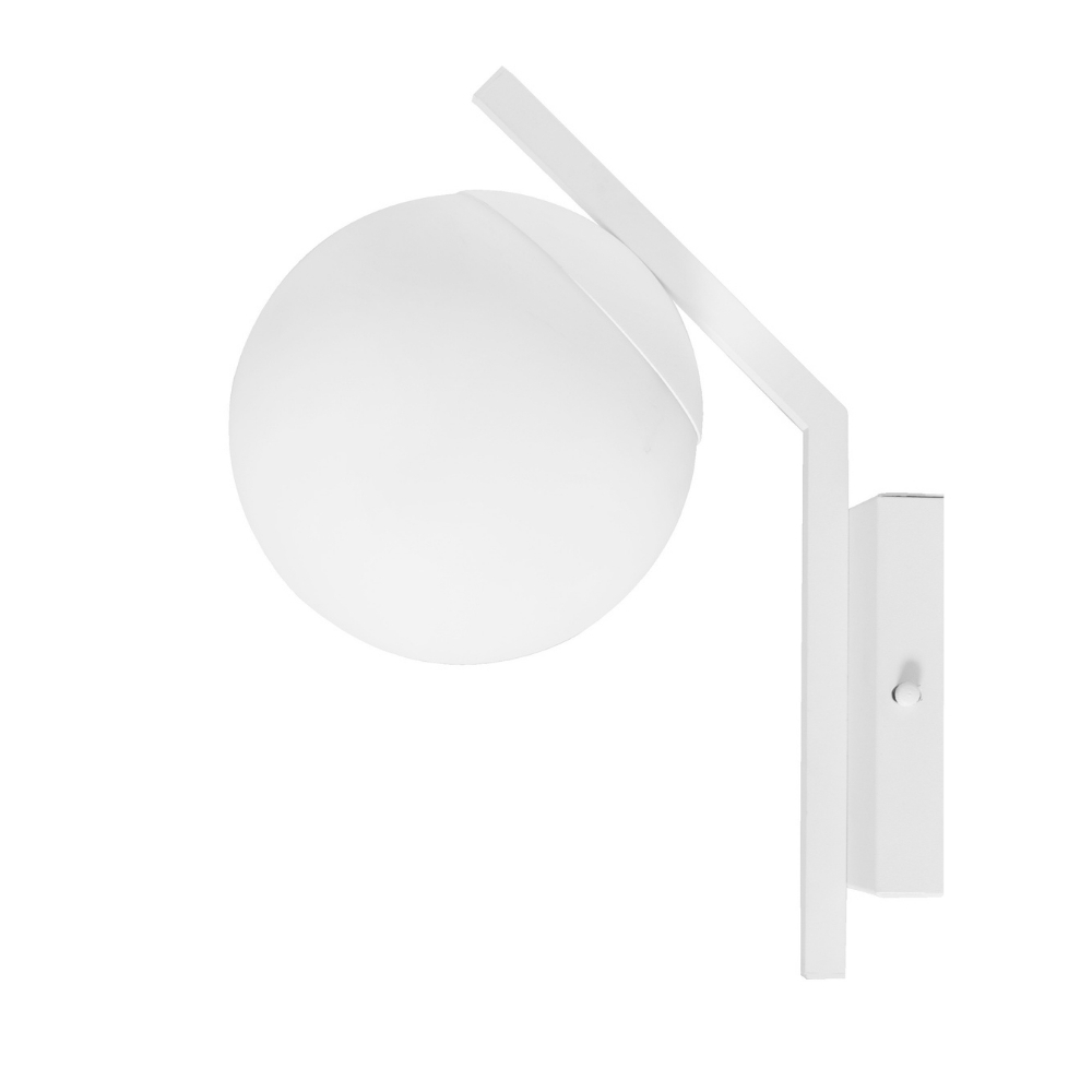 ARANDELA HANOVER PARA 1 LAMPADA E27 QUADRADA BRANCO GLOBO 15CM - KIN LIGHT