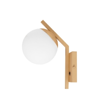 ARANDELA HANOVER PARA 1 LAMPADA E27 QUADRADO DOURADA CHP GLOBO 15CM - KIN LIGHT