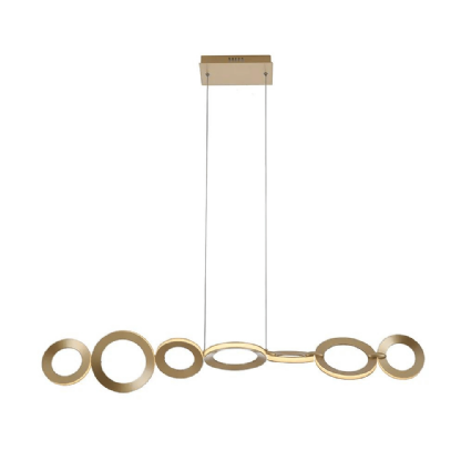 PENDENTE LED GINGA 33W LUZ AMARELA 3000K BIVOLT 1470LM DOURADO E BRANCO - BELLA