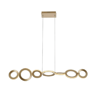 PENDENTE LED GINGA 33W LUZ AMARELA 3000K BIVOLT 1470LM DOURADO E BRANCO - BELLA