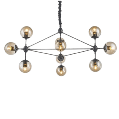 PENDENTE FIATI PARA 10 LAMPADA E27 PRETO COM CABO 1,5 METRO - CHANDELIE