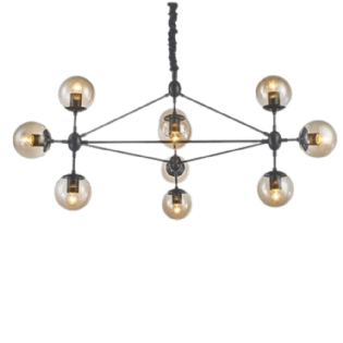 PENDENTE FIATI PARA 10 LAMPADA E27 PRETO COM CABO 1,5 METRO - CHANDELIE