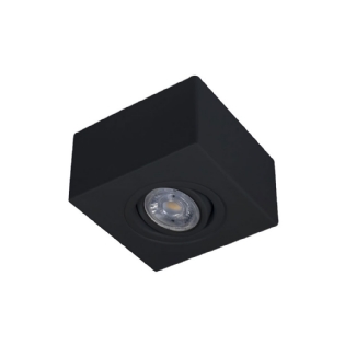 SPOT SOBREPOR PARA 1 LAMPADA PAR16 GU10 PRETO ALOJ DIRECIONAVEL - GOLIGHT