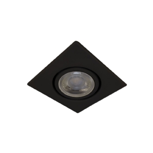 SPOT EMBUTIR QUADRADO PARA 1 LAMPADA DICROICA GZ10 PRETO MICRO - GOLIGHT