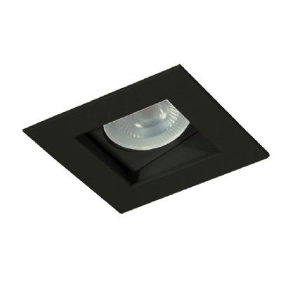 SPOT EMBUTIR RECUADO QUADRADO PARA 1 LAMPADA DICROICA GZ10 PRETO - GOLIGHT