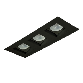 SPOT EMBUTIR PARA 3 LAMPADA DICROICA GZ10 RECUADO PRETO MICRO - GOLIGHT