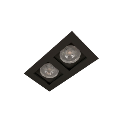 SPOT EMBUTIR RECUADO PARA 2 LAMPADAS PAR20 PRETO - GOLIGHT
