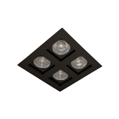 SPOT EMBUTIR PARA 4 LAMPADAS PAR30 E27 RECUADO PRETO MICRO - GOLIGHT