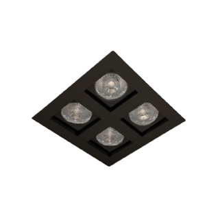 SPOT EMBUTIR PARA 4 LAMPADAS PAR30 E27 RECUADO PRETO MICRO - GOLIGHT
