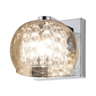 ARANDELA SOHO PARA 1 LAMPADA G9 METAL/VIDRO AM/CR 16X13X12 CM - BELLA