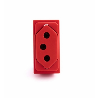 MODULO TOMADA 2 POLOS + TERRA 20A VERMELHO LIVING NOW - BTicino Legrand