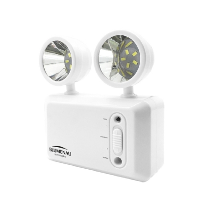 LUMINARIA DE EMERGENCIA LED 2 FAROIS 3W 6500k BIVOLT - BLUMENAU