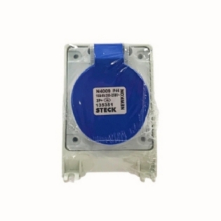 TOMADA INDUSTRIAL SOBREPOR 3 POLOS + TERRA 16A 220/240V AZUL 9H - STECK