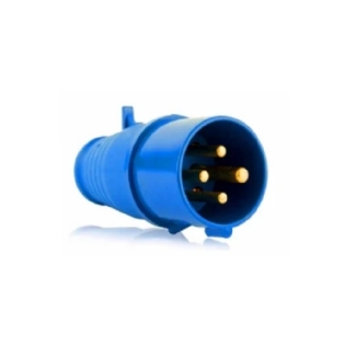 PLUGUE INDUSTRIAL 3 POLOS + TERRA 16A 220/240V AZUL 9H - STECK