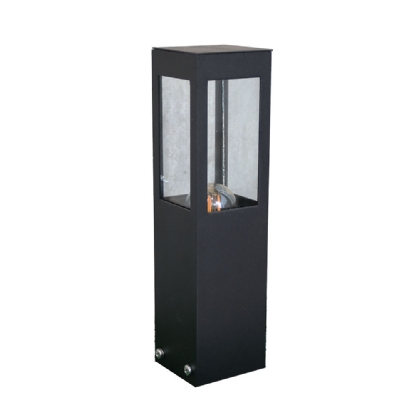 POSTE ALUMINIO QUADRADO 30CM PARA 1 LAMPADA E27 VID/PRETO - IDEAL ILUMINACAO