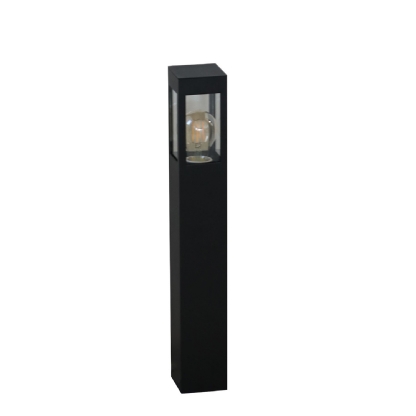 POSTE ALUMINIO QUADRADO 50CM PARA 1 LAMPADA E27 VID/PRETO - IDEAL ILUMINACAO