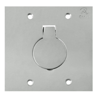 PLACA 4X4 PARA PISO UNHA 1 POSTO TOMADA UNIVERSAL INOX - OLIVO