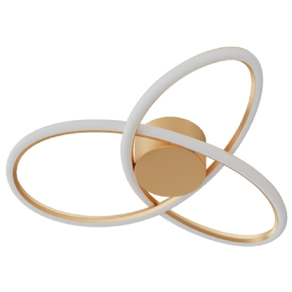 PLAFON LED FLOWER 28W AJUSTAVEL 3000K 4000K 6000K GOLD 40CM REDONDO - HEVVY