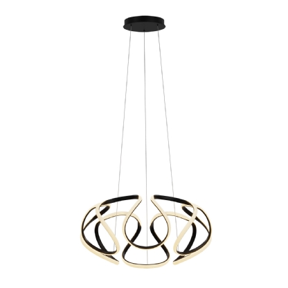 PENDENTE LED HORIZON BOMBAIM 60W LUZ AMARELA 3000K 4800LM PRETO - HEVVY