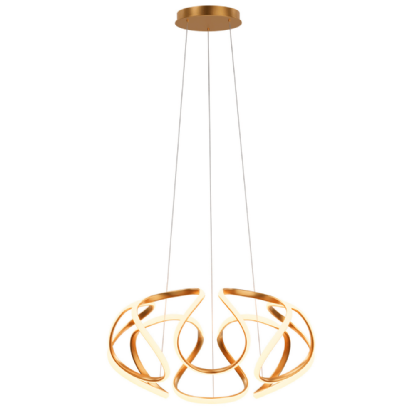 PENDENTE LED HORIZON BOMBAIM 60W LUZ AMARELA 3000K 4800LM GOLD - HEVVY