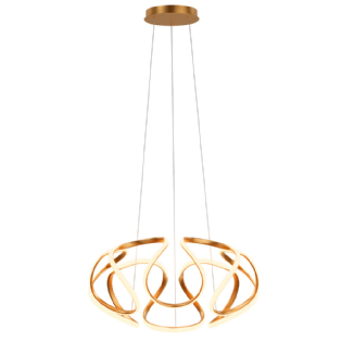 PENDENTE LED HORIZON BOMBAIM 60W LUZ AMARELA 3000K 4800LM GOLD - HEVVY