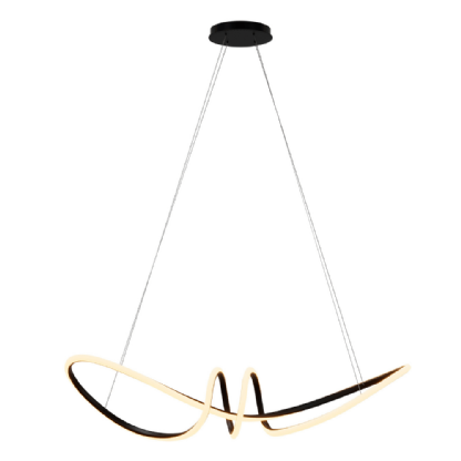 PENDENTE LED HORIZON MANILA 60W LUZ AMARELA 3000K 4800LM PRETO - HEVVY