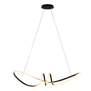 PENDENTE LED HORIZON MANILA 60W LUZ AMARELA 3000K 4800LM PRETO - HEVVY