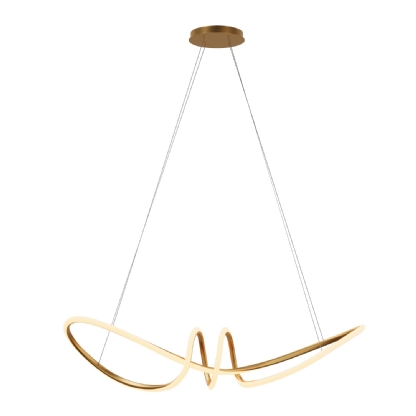 PENDENTE LED HORIZON MANILA 60W LUZ AMARELA 3000K 4800LM GOLD - HEVVY