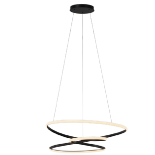 PENDENTE LED HORIZON OSAKA 48W LUZ AMARELA 3000K 3030LM PRETO - HEVVY